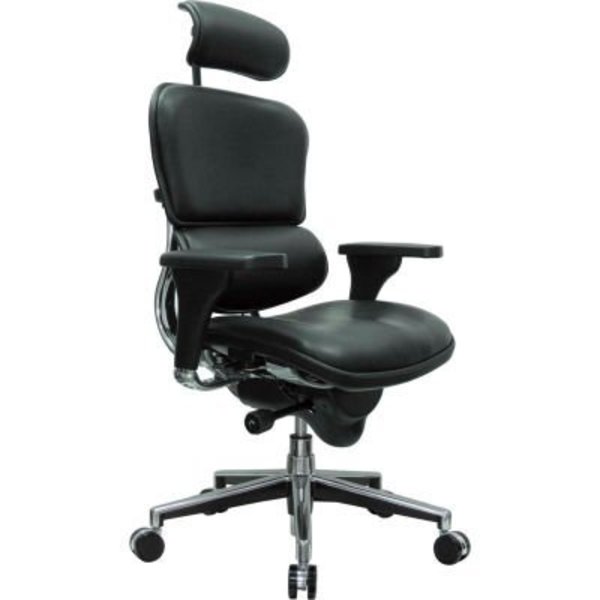 Raynor Marketing Ltd. Eurotech Task Chair with Headrest - Leather - Black - Ergohuman Series LE9ERG-BLACK